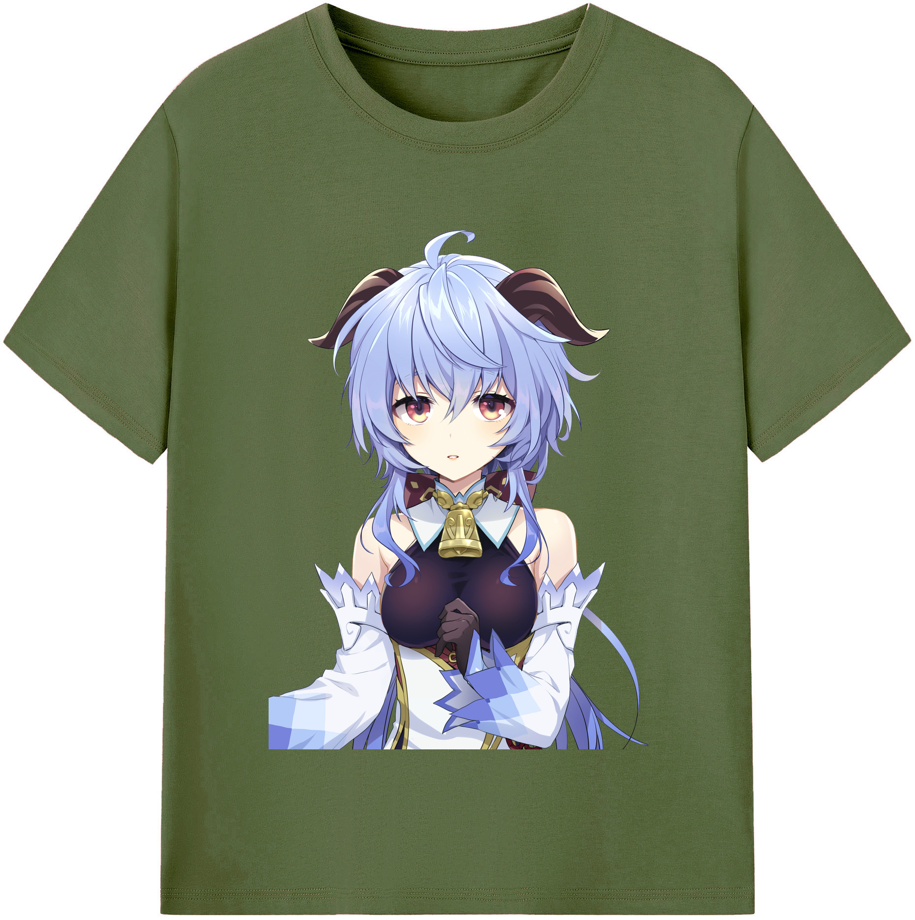 げんし神 甘雨 かんう genshin Ganyu 綿100％半袖Tシャツ（フロントプリント）